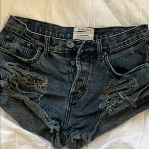 One Teaspoon Bandits short - black denim